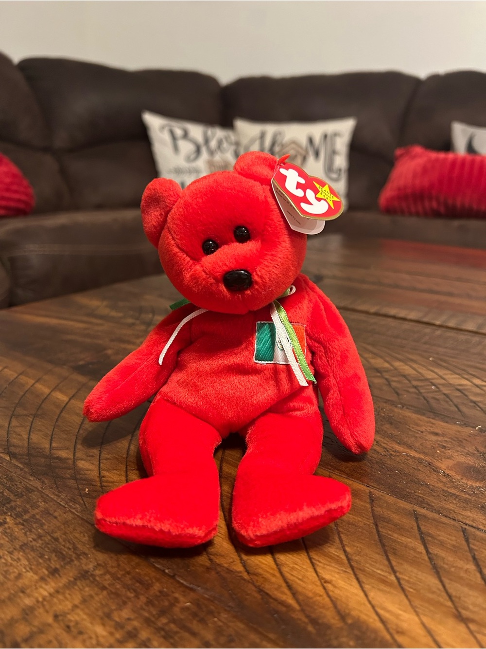 Ty Red Beanie Baby Teddy Bear Plush ‘Osito’